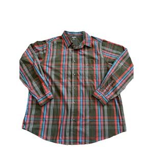 King Size Long Sleeve Button Down Plaid Size 2XL‎ Tall